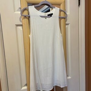 Lulus White Sleeveless Shift Mini Dress - Size S - Graduation/Bridal